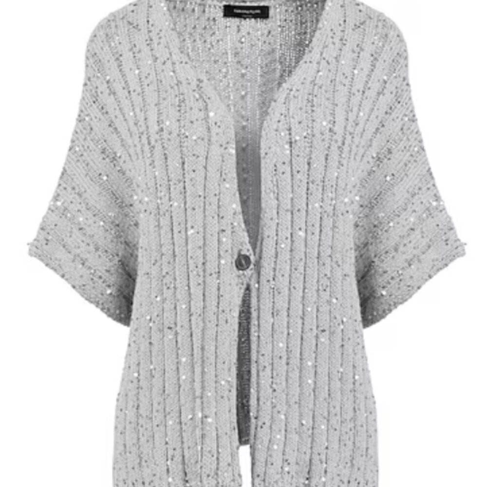 Fabiana Filippi  Short Sleeve Cardigan Micro Sequin